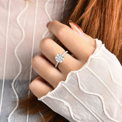 2026 New Brand 18K 14K 10K Yellow Gold Moissanite Ring Round Cut 3.0CT Ring for Women Birthday Diamond for Wedding Gift