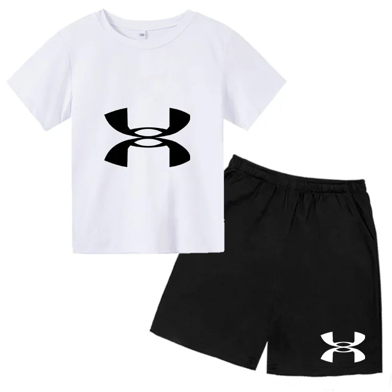 2-13Y Kids Spring & Autumn Casual Cartoon & Letter Print 2-Piece Set Hoodie & Jogging Pants Tracksuit Outfits for Boys & Girls
