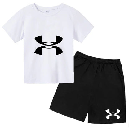 2-13Y Kids Spring & Autumn Casual Cartoon & Letter Print 2-Piece Set Hoodie & Jogging Pants Tracksuit Outfits for Boys & Girls