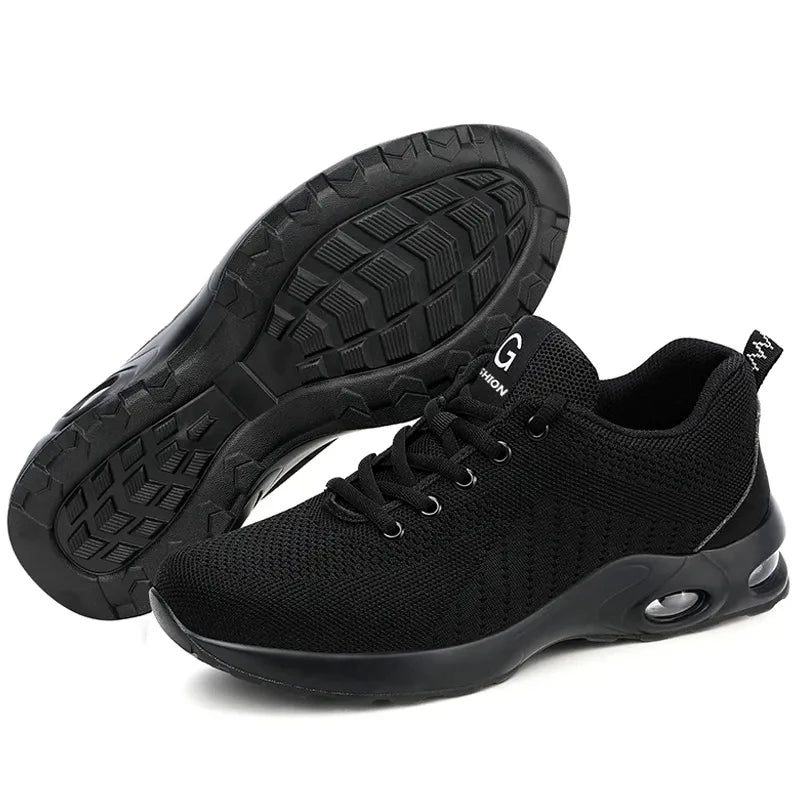 Air Cushion Work Safety Shoes For Men Women Breathable Work Sneakers Steel Toe Work Shoes Anti-puncture Safety Protective Shoes