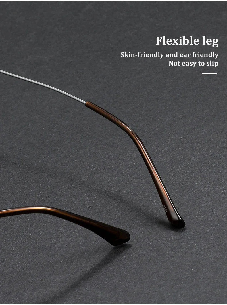 Fashion Vintage Teal Pure Titanium Eyeglasses Men and Women Computer Blue Blocking Myopia Customizable Prescription D8060