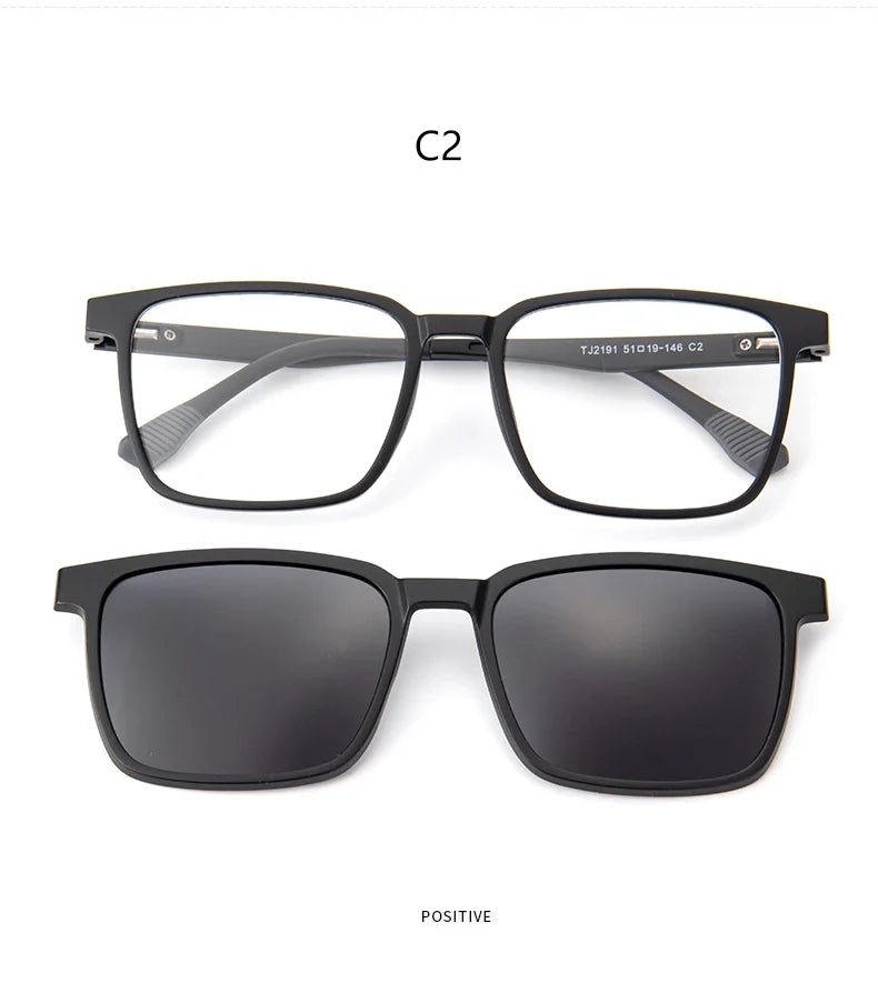 Gradient Men Flip Up Clip on Men Driving Polarized Oversized Optical Myopia Glasses Magnetic Eyeglasses For Women TJ2191