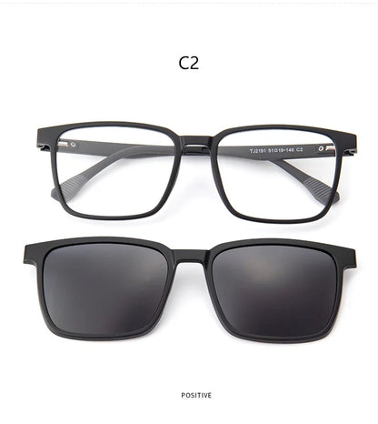 Gradient Men Flip Up Clip on Men Driving Polarized Oversized Optical Myopia Glasses Magnetic Eyeglasses For Women TJ2191