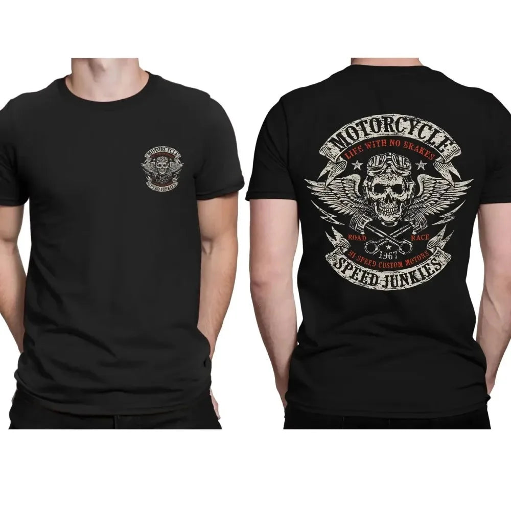 New men's fashionable summer horror skull print comfortable and breathable round neck Thsirt outdoor casual party top