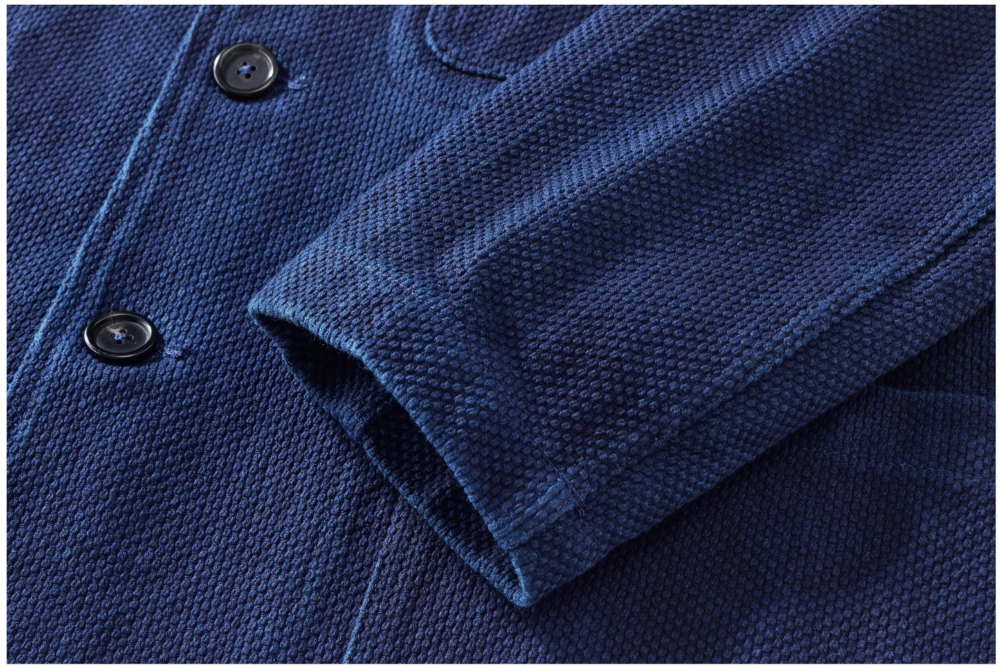 Heavy Weight Indigo Jacket Men Autumn Winter Vintage Workwear Tooling Jacket Blue Dyed Kendo Fabric Multi-pocket Cardgian Coat