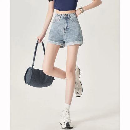 Summer Female Classic Korean Thin Jeans Women Fashion High Waist Short Pants Hot Sale Girls Casual Denim Shorts