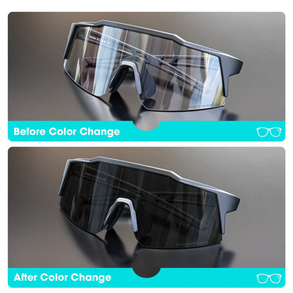 Photochromic Child Sunglasses UV400 Protection Sport Cycling Glasses Kids Boys Girls Fashion Bike Glasses Bicycle Eyewear