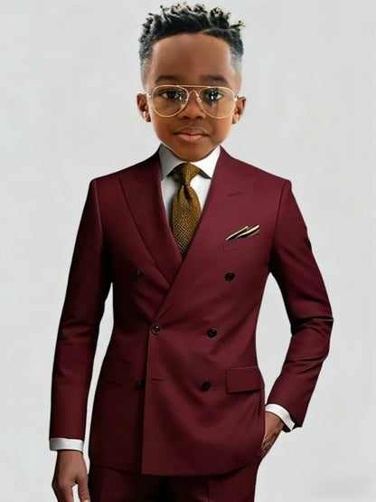 Many Colors Boys Slim Fit Suits 2 Pieces Jacket Pants Banquet Party Wear Long Sleeve Handsome Kids Suit Set Wedding Outfit
