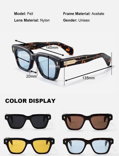 Top Quality Luxury Brand Original Sunglasses Handmade Thick Acetate Men Eyewear Designer Women Outdoor UV Protective Sunglass