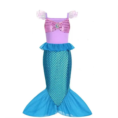 Mermaid Dress Girls Kids Cosplay Dresses Princess Costume Perform Clothes Birthday Party Halloween Clothing