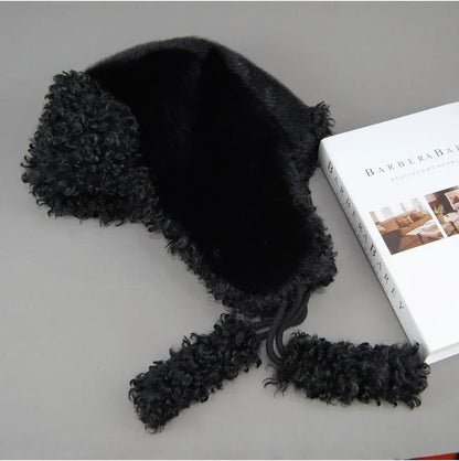 Real Fur Wool Hat Unisex New Winter Warm Bomber Russian Ushanka Hats With Ear Flaps Cow Leather Thick Snow Earflaps Baseball Cap
