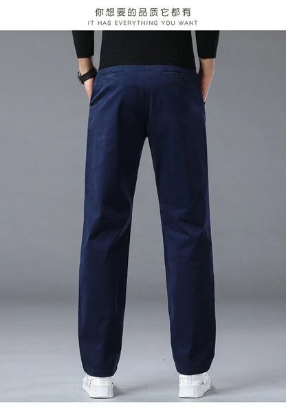 190 Cm Tall Men's Pants Summer Straight Chino Trouser Male Stretch Cotton Office Work Extra Long Leg Length 115 110cm Lengthed