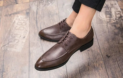 Men's British Style Leather Shoes Korean Version Pointed Toe Business Formal Trendy Versatile
