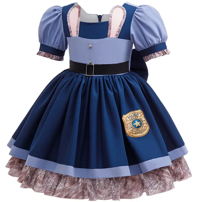 Girl Zootopia 2 Dress Cosplay New Moives Judy Costume Halloween Bunny Cosplay Dress Up Performance Birthday Clothes