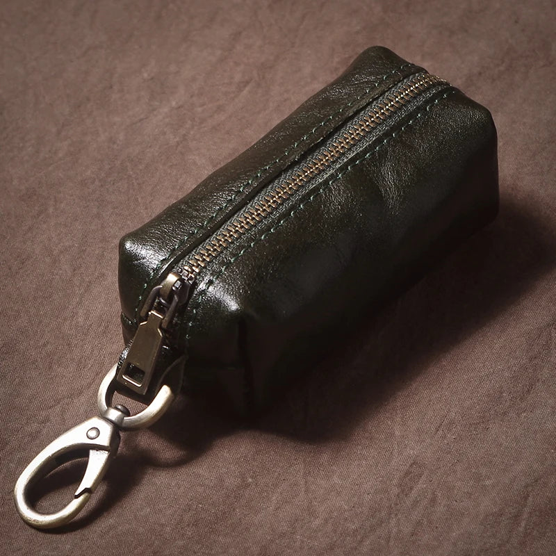 Luxury High Quality Genuine Leather Car Key Vintage Men and Women Waist Hanging Cowhide Key Case Housekeeper Home Organizer