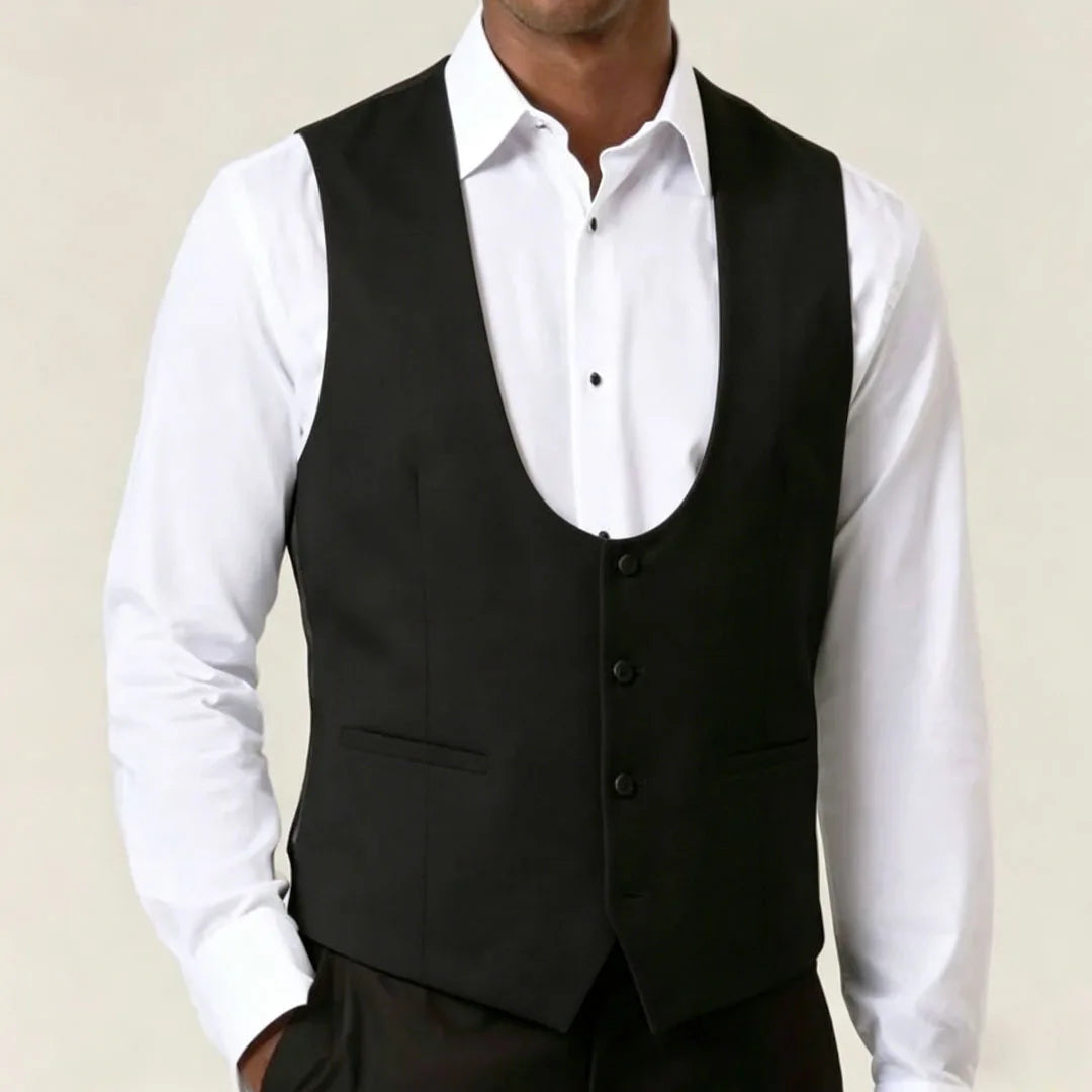 Men Vest White Solid Single Breasted Waistcoat For Business Wedding Banquet Party Prom Business Daily Casual Men Suit Vest