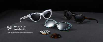 Retro Polarized Sunglasses Women Vintage Shades UV400 Protection Fashion Cat Eye Acetate Sun Glasses Trendy