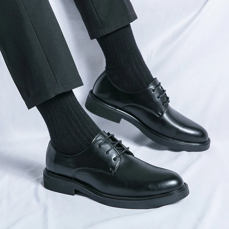 Trend Lace Up Shoes Wedding Dress Footwear Leisure Walk Office Flats New Business Formal Mens Oxford Shoes Leather Casual Shoes