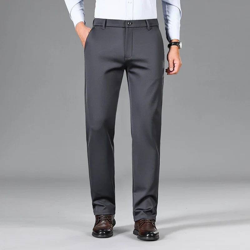 High Quality Summer Thin Embroidery Suit Pants Men Straight Classic Business Work Long Formal Trousers Male Plus Size 29-40 42