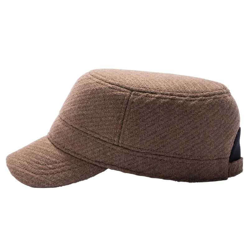 Winter Bomber Hat with Visor Warm Earflaps Hat Warm Lined Baseball Cap Trapper Hunting Hats Oversize Cadet Hat for Big Head Men