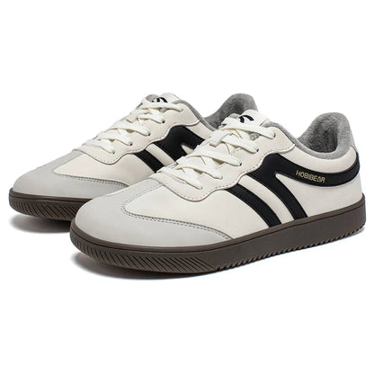 Wide Toe Shoes Unisex Artificial Leather Faux Fur Lined Sneakers Casual Retro Lace Up Shoes for Women Men