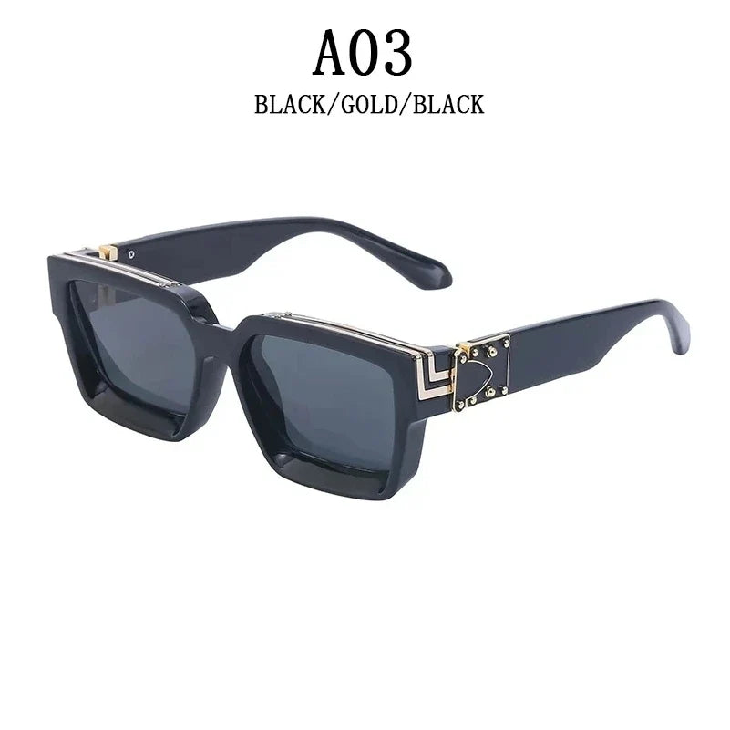 Millionaire Sunglasses For Men Vintage Square Fashion Glasses Luxury Retro Sunglasses Women Trending Punk Gafas De Sol Lentes
