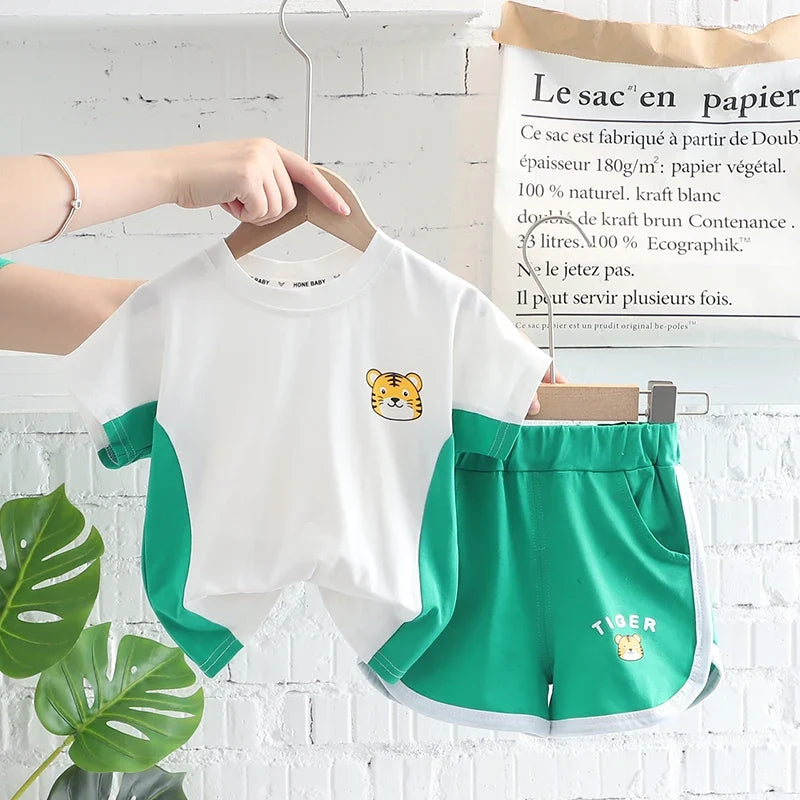 Toddler Baby Boy Girl Clothing Sets Summer Casual Infant Cute Animal Modeling 2pcs Outfits Cotton T-shirt+Shorts Kids Tracksuit