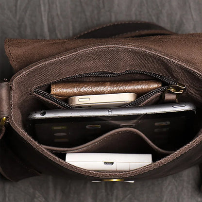 High Quality Messenger Bag For Men Genuine Leather Crossbody Bag Male Easy Travel Shoulder Bag for Tablet Men's Leather Handbag