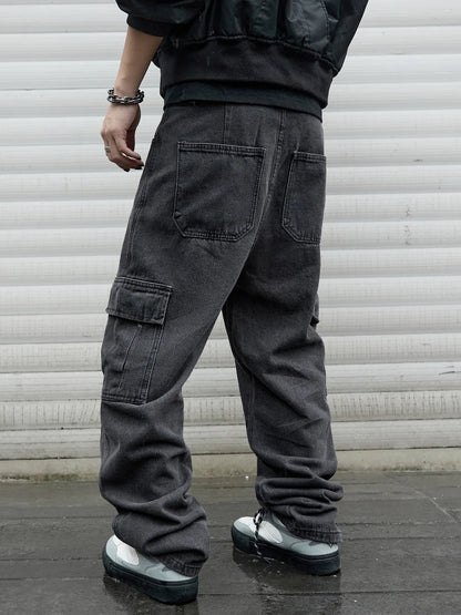 Y2k New Baggy Jeans Male Hip Hop Harajuku Trousers Wide Leg Denim Pants Men's Jeans Streetwear Korean Oversize Cargo Pants