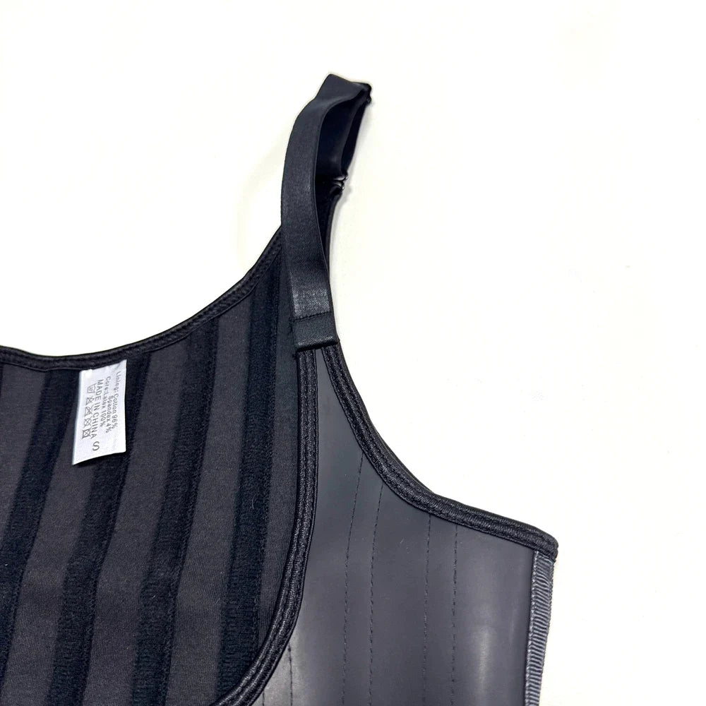 Latex Waist Trainer Corset Women 25-Steel Bones Body Shaper Fajas Slimming Girdle Adjustable Hooks and Straps Tummy Control Vest