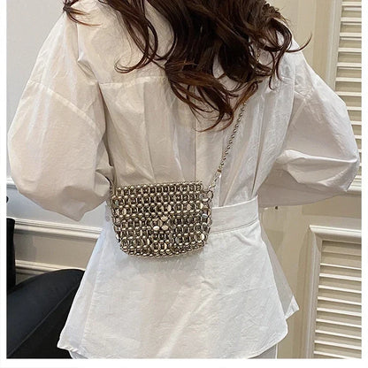 PU Sense of Luxury Solid Color Evening Bags Hollow Out Temperament 2025 Hot Sale Ladies Bags Versatile Fashion Shoulder Bags