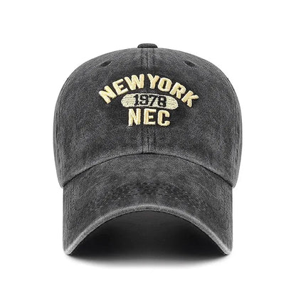 Baseball Cap Korean Washed Cotton Soft Top Hat Four Seasons Men's And Women's Embroidered American Letter Cap