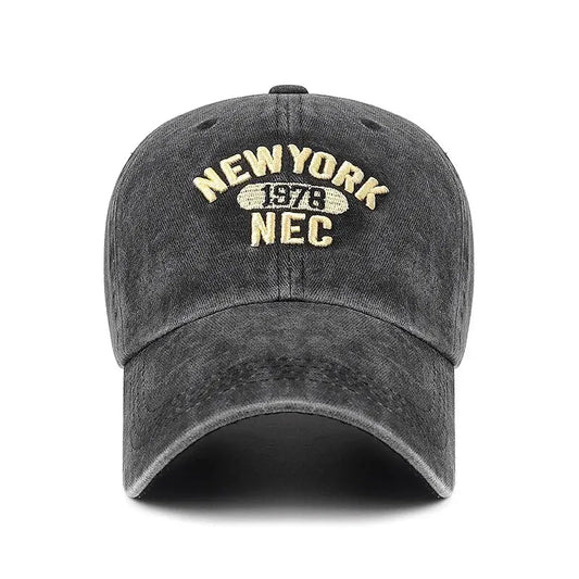 Baseball Cap Korean Washed Cotton Soft Top Hat Four Seasons Men's And Women's Embroidered American Letter Cap