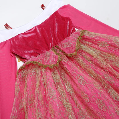 Girls Princess Costume Aurora Vestidos Cosplay Dress Girls Halloween Carnival Birthday Outfit Party Ball Gown