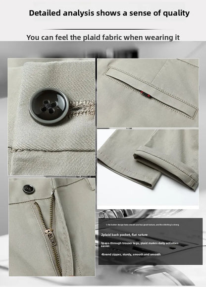 Top Grade Cotton New Brand Casual Fashion Relax Fit Long Dress Pants Korean Straight Business Trousers Office Mens Clothing 2026