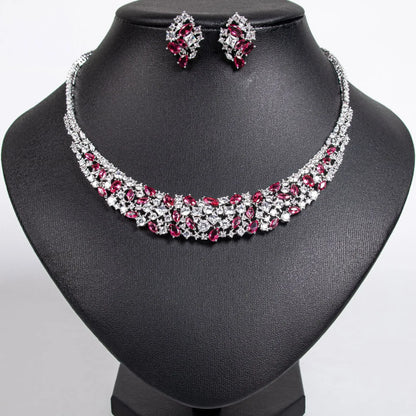Pop Hot Stereo Jewelry Oil Painting Necklace Earrings Premium Multi-Color 2-Piece Wedding Travel Women's Holiday Gift M-1000