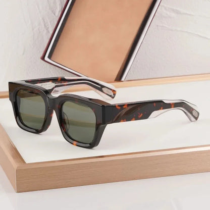 Retro Classical Sunglasses Men Square 10th Anniversary Limited Edition Acetate Handmade Japan Women UV400 with Case Gafas