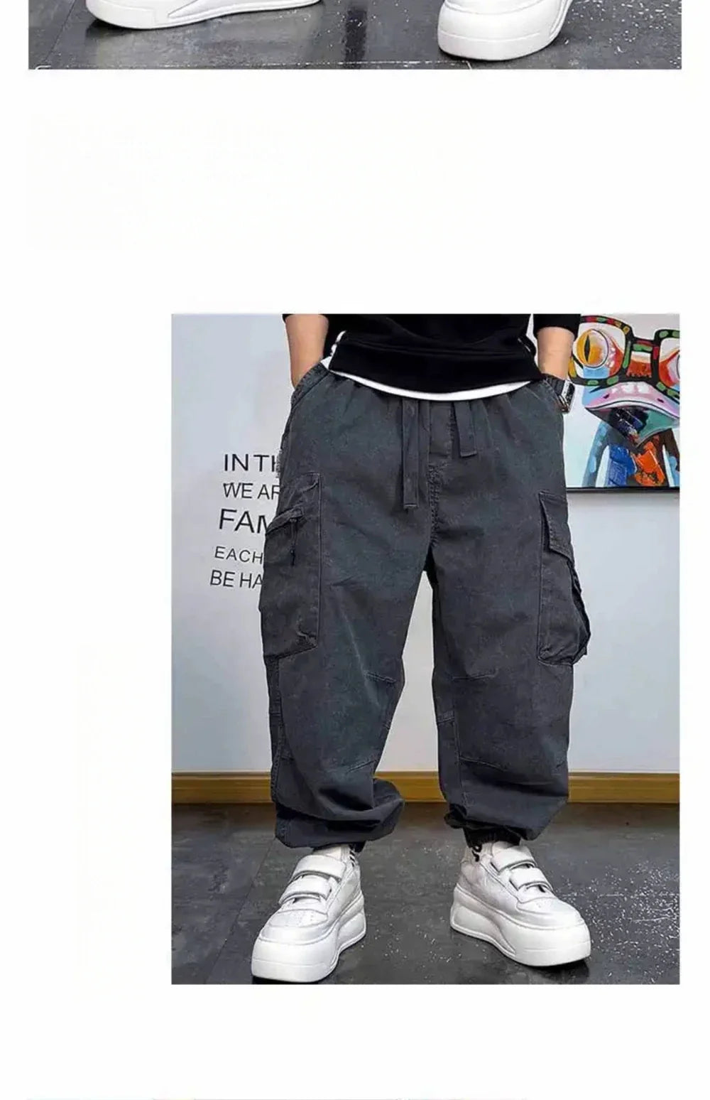 American Vintage Cargo Joggers Mens Washed Distressed Multi Pocket Pants Oversized Loose Fit Streetwear Hip Hop Plus Size Trendy