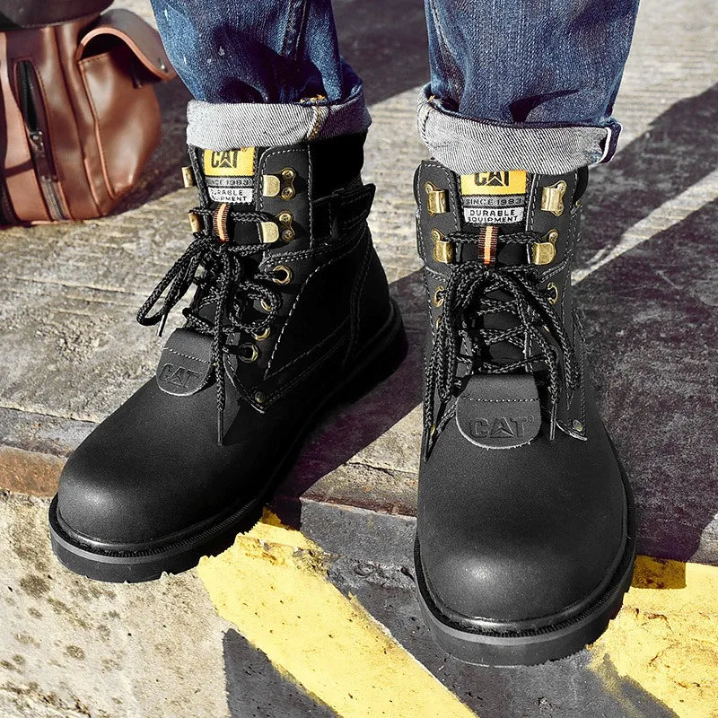 Genuine Leather Mens Women Winter Ankle Military Treking Snow Yellow Tactical Boots Outdoor for Men Work Shoes Sneakers