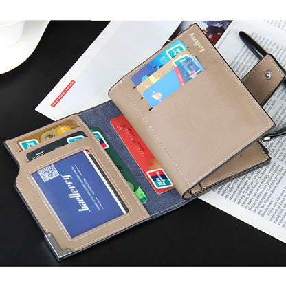 Multifunctional Men's Short Wallet with Zippered Coin Pocket on the Side, Trendy Men's Accessory, Business Casual Men's Wallet, Simple and Stylish Gift for Men