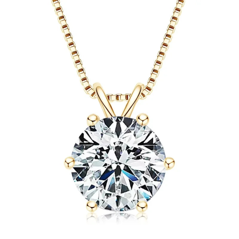 0.5ct-5ct Moissanite Pendant Necklace With Certificate For Women Original Real 925 Silver Chain Solitaire Drop Necklaces