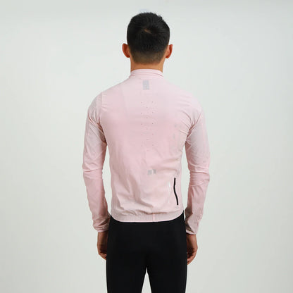 2024 New Season PRO Lightweight Windproof Cycling Jacket Road bike Wind Jacket Stretch Fabric With Zipper pocket PINK