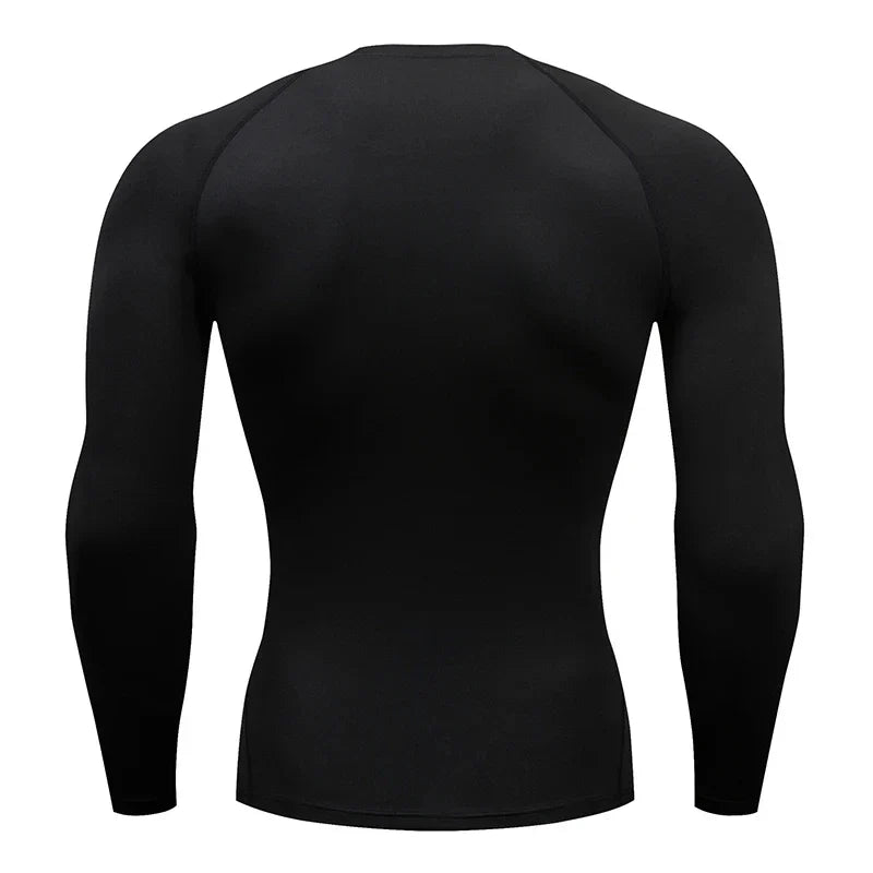 Men's Long Sleeves Fitness T-shirt Gym Compression Dry Fit T-shirt Sportswear Spring And Autumn Outdoor Sports Running Tees Tops