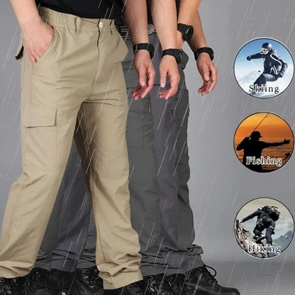 New Tactical Pants Men Winter Outdoor Work Casual Cargo Trousers Waterproof Fleece-lined Pants Elastic Hiking Traveling Workwear