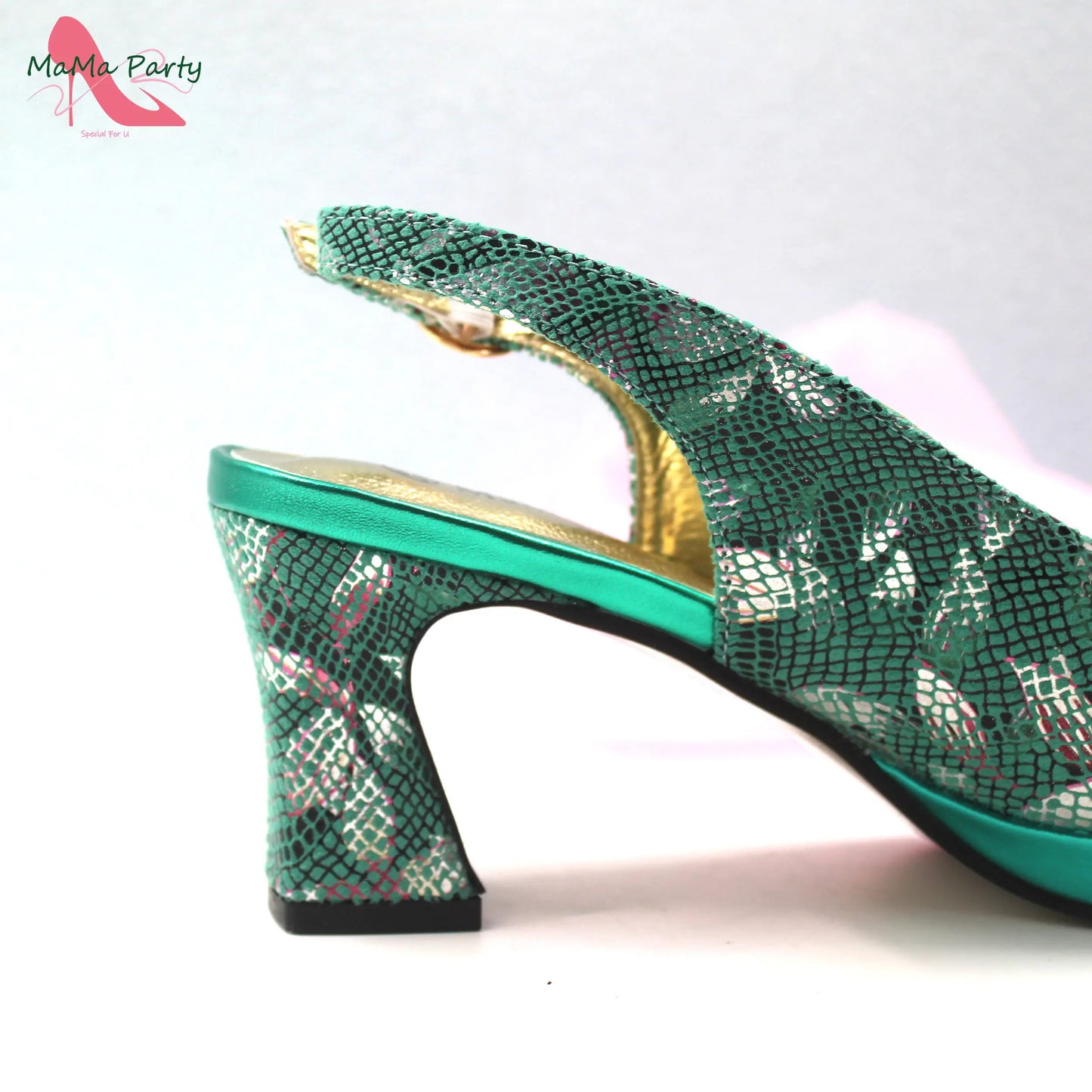 Special Design New Coming INS Hot Sale African Women Shoes and Bag Set in Pink Color with Shinning Crystal for Party