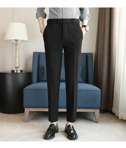 Plus size 44 42 40 Men Business Social Suit Pant 2024 Spring Formal Slim Wedding Trouser Mens Brand Fashion Casual Dress Pants