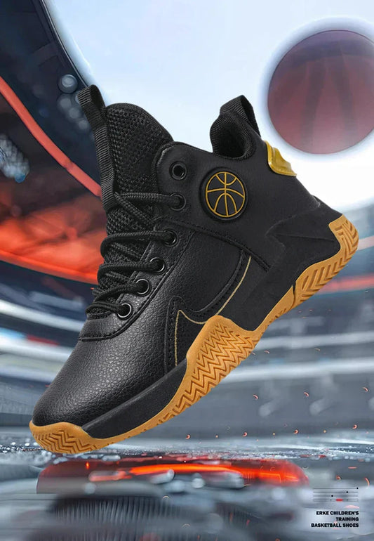 New Children's Casual Sneakers Fashion Black Kids Shoes Basketball Leather Sneakers For Boy Sports Tenis Size 31-40