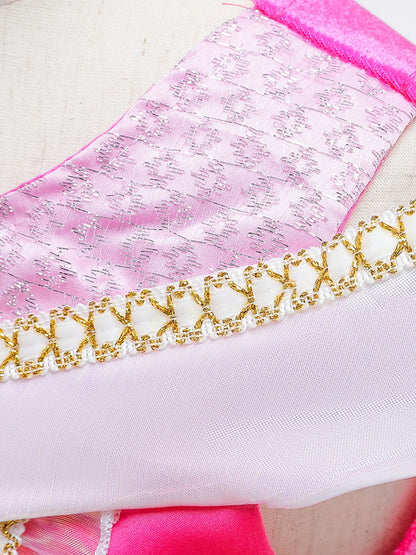 2025 Girls Princess Dress Up Fancy Elegant Rose Pink Cosplay Costumes Kids Sweet Birthday Party Carnival Party Dresses For 2-10Y