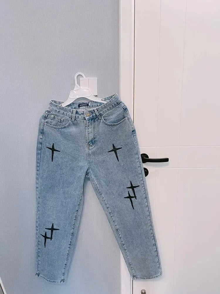 Jeans Men Wide Leg Cargo Pants Streetwear Baggy Men Korean Fashion Loose Straight Male Clothing Y2K Hip Hop Style Male Trousers