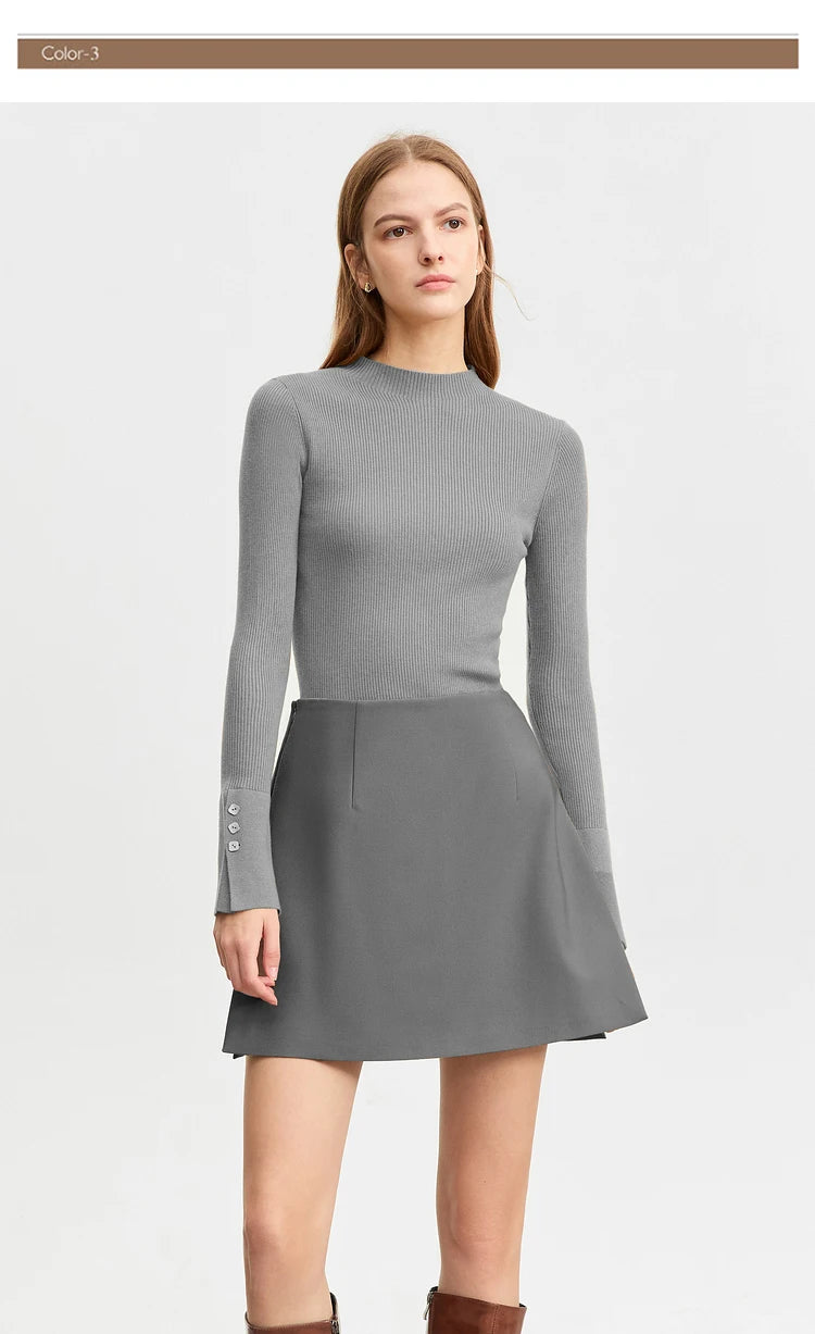 Minimalism Casual Shorts Skirts Women High Rase 2024 Autumn New Fashion Commuter Lady Straight Blazer A-Line Skirt 12343035